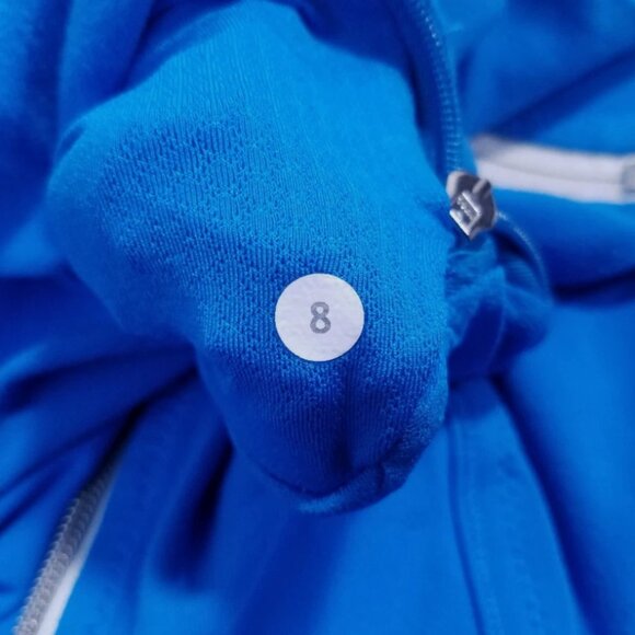 Lululemon Daily Yoga Jacket 8 Medium Polar Cream Beaming Blue Classic Stripe - Picture 6 of 12